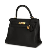 Pre-owned Hermes Kelly Retourne 28 Black Togo Gold Hardware - Thumbnail View 5