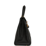 Pre-owned Hermes Kelly Retourne 28 Black Togo Gold Hardware - Thumbnail View 3