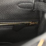 Pre-owned Hermes Kelly Retourne 28 Black Togo Gold Hardware - Thumbnail View 9