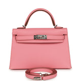 Hermes Kelly Sellier 20 Rose Confetti Epsom Palladium Hardware - Thumbnail View 1