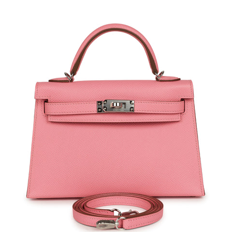 Hermes Kelly Sellier 20 Rose Confetti Epsom Palladium Hardware