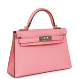 Hermes Kelly Sellier 20 Rose Confetti Epsom Palladium Hardware - Thumbnail View 2