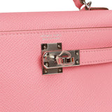 Hermes Kelly Sellier 20 Rose Confetti Epsom Palladium Hardware - Thumbnail View 7
