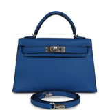 Hermes Kelly Sellier 20 Bleu Zellige Epsom Palladium Hardware - Thumbnail View 1