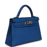 Hermes Kelly Sellier 20 Bleu Zellige Epsom Palladium Hardware - Thumbnail View 2