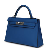 Hermes Kelly Sellier 20 Bleu Zellige Epsom Palladium Hardware - Thumbnail View 5