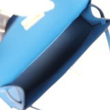 Hermes Kelly Sellier 20 Bleu Zellige Epsom Palladium Hardware - Thumbnail View 8