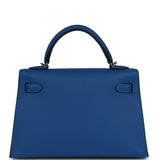 Hermes Kelly Sellier 20 Bleu Zellige Epsom Palladium Hardware - Thumbnail View 4
