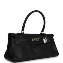 Vintage Hermes Shoulder Kelly 42 JPG Black Clemence Palladium Hardware