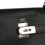 Vintage Hermes Shoulder Kelly 42 JPG Black Clemence Palladium Hardware - Thumbnail View 7