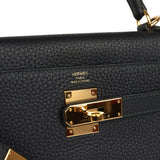 Pre-owned Hermes Kelly Retourne 28 Bleu Nuit Togo Gold Hardware - Thumbnail View 7