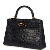 Pre-owned Hermes Kelly Sellier 20 Bleu Nuit Matte Alligator Gold Hardware - Thumbnail View 5