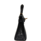 Pre-owned Hermes Kelly Sellier 20 Bleu Nuit Matte Alligator Gold Hardware - Thumbnail View 3