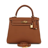 Hermes Kelly Retourne 25 Gold Togo Gold Hardware - Thumbnail View 1