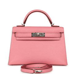 Hermes Kelly Sellier 20 Rose Confetti Verso Chevre Mysore Palladium Hardware
