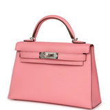 Hermes Kelly Sellier 20 Rose Confetti Verso Chevre Mysore Palladium Hardware - Thumbnail View 5