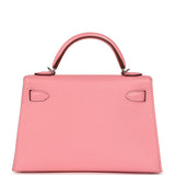 Hermes Kelly Sellier 20 Rose Confetti Verso Chevre Mysore Palladium Hardware - Thumbnail View 4