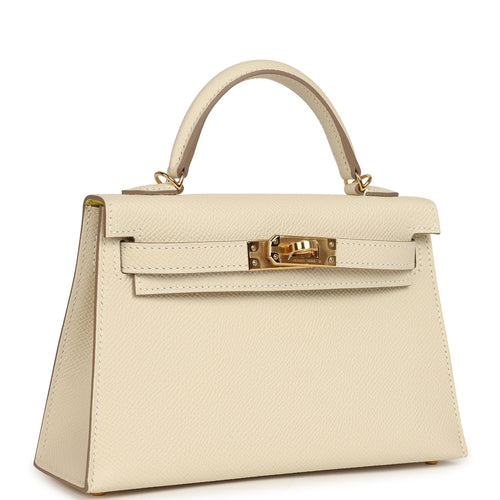 Hermes Special Order (HSS) Kelly Sellier 20 Craie Verso Epsom Gold Hardware
