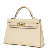 Hermes Special Order (HSS) Kelly Sellier 20 Craie Verso Epsom Gold Hardware - Thumbnail View 5