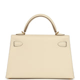 Hermes Special Order (HSS) Kelly Sellier 20 Craie Verso Epsom Gold Hardware - Thumbnail View 4