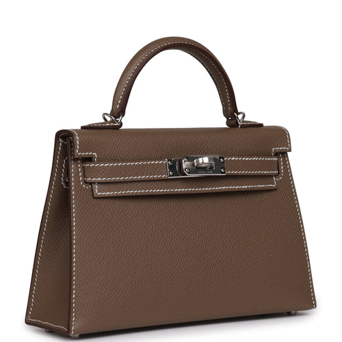 Hermes Kelly Sellier 20 Etoupe Epsom Palladium Hardware