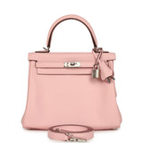 Hermes Kelly Retourne 25 Rose Sakura Swift Palladium Hardware - Thumbnail View 1