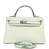 Hermes Kelly Sellier 20 Vert Peppermint Matte Alligator Palladium Hardware - Thumbnail View 1