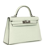 Hermes Kelly Sellier 20 Vert Peppermint Matte Alligator Palladium Hardware - Thumbnail View 2
