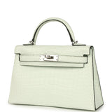 Hermes Kelly Sellier 20 Vert Peppermint Matte Alligator Palladium Hardware - Thumbnail View 5