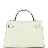 Hermes Kelly Sellier 20 Vert Peppermint Matte Alligator Palladium Hardware - Thumbnail View 4