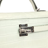 Hermes Kelly Sellier 20 Vert Peppermint Matte Alligator Palladium Hardware - Thumbnail View 7