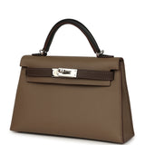 Pre-owned Hermes Kelly Sellier 20 Tri-color Etoupe, Ecorce, Black Epsom Palladium Hardware - Thumbnail View 5