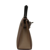 Pre-owned Hermes Kelly Sellier 20 Tri-color Etoupe, Ecorce, Black Epsom Palladium Hardware - Thumbnail View 3