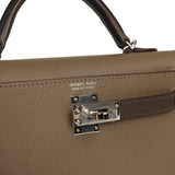 Pre-owned Hermes Kelly Sellier 20 Tri-color Etoupe, Ecorce, Black Epsom Palladium Hardware - Thumbnail View 7