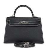 Hermes Special Order (HSS) Kelly Sellier 20 Black Verso Epsom Palladium Hardware - Thumbnail View 1