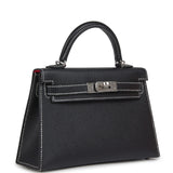 Hermes Special Order (HSS) Kelly Sellier 20 Black Verso Epsom Palladium Hardware - Thumbnail View 2