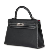 Hermes Special Order (HSS) Kelly Sellier 20 Black Verso Epsom Palladium Hardware - Thumbnail View 5