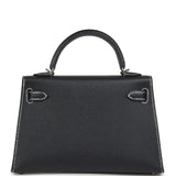 Hermes Special Order (HSS) Kelly Sellier 20 Black Verso Epsom Palladium Hardware - Thumbnail View 4