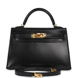 Hermes Kelly Sellier 20 Black Box Gold Hardware - Thumbnail View 1