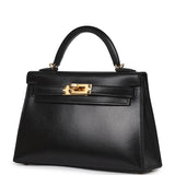 Hermes Kelly Sellier 20 Black Box Gold Hardware - Thumbnail View 5