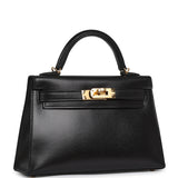 Hermes Kelly Sellier 20 Black Box Gold Hardware - Thumbnail View 2