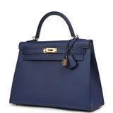 Hermes Kelly Sellier 32 Bleu Saphir Epsom Permabrass Hardware - Thumbnail View 5
