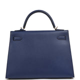 Hermes Kelly Sellier 32 Bleu Saphir Epsom Permabrass Hardware - Thumbnail View 4
