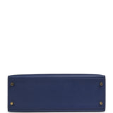 Hermes Kelly Sellier 32 Bleu Saphir Epsom Permabrass Hardware - Thumbnail View 6