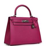 Pre-owned Hermes Kelly Sellier 25 Rose Poupre Epsom Palladium Hardware - Thumbnail View 2