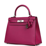 Pre-owned Hermes Kelly Sellier 25 Rose Poupre Epsom Palladium Hardware - Thumbnail View 5