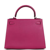 Pre-owned Hermes Kelly Sellier 25 Rose Poupre Epsom Palladium Hardware - Thumbnail View 4