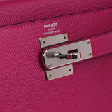 Pre-owned Hermes Kelly Sellier 25 Rose Poupre Epsom Palladium Hardware - Thumbnail View 7
