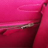 Pre-owned Hermes Kelly Sellier 25 Rose Poupre Epsom Palladium Hardware - Thumbnail View 9