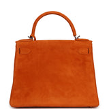 Vintage Hermes Kelly Sellier 28 Orange Doblis Palladium Hardware - Thumbnail View 4